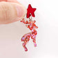 chunky love pink red glitter Christmas reindeer DIY earring supplies laser cut acrylic dangles blanks