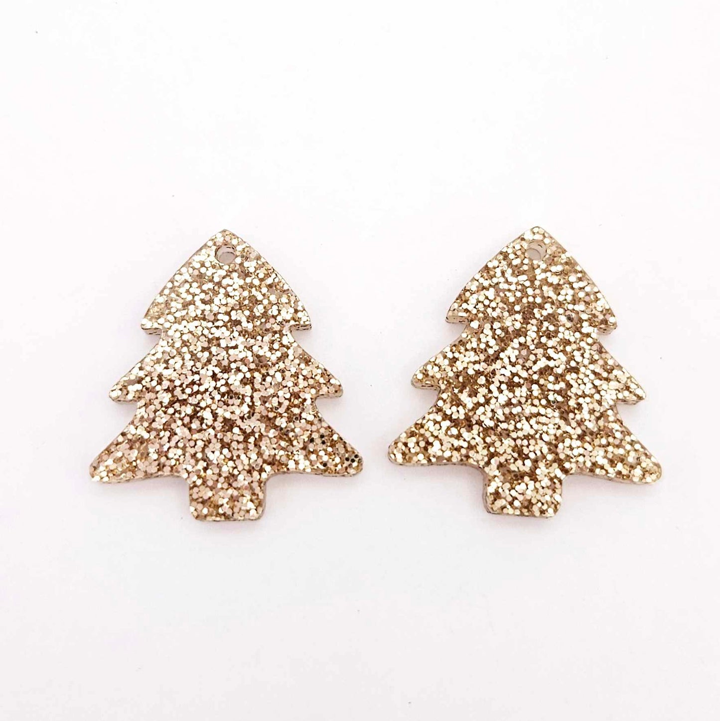 rose gold glitter Christmas trees diy earring supplies laser cut acrylic dangles blanks mini petite