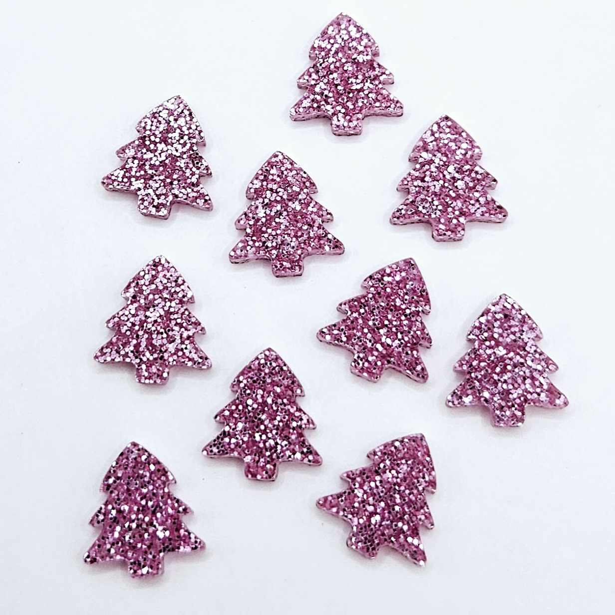 pink glitter Christmas Trees DIY earring supplies laser cut acrylic studs blanks