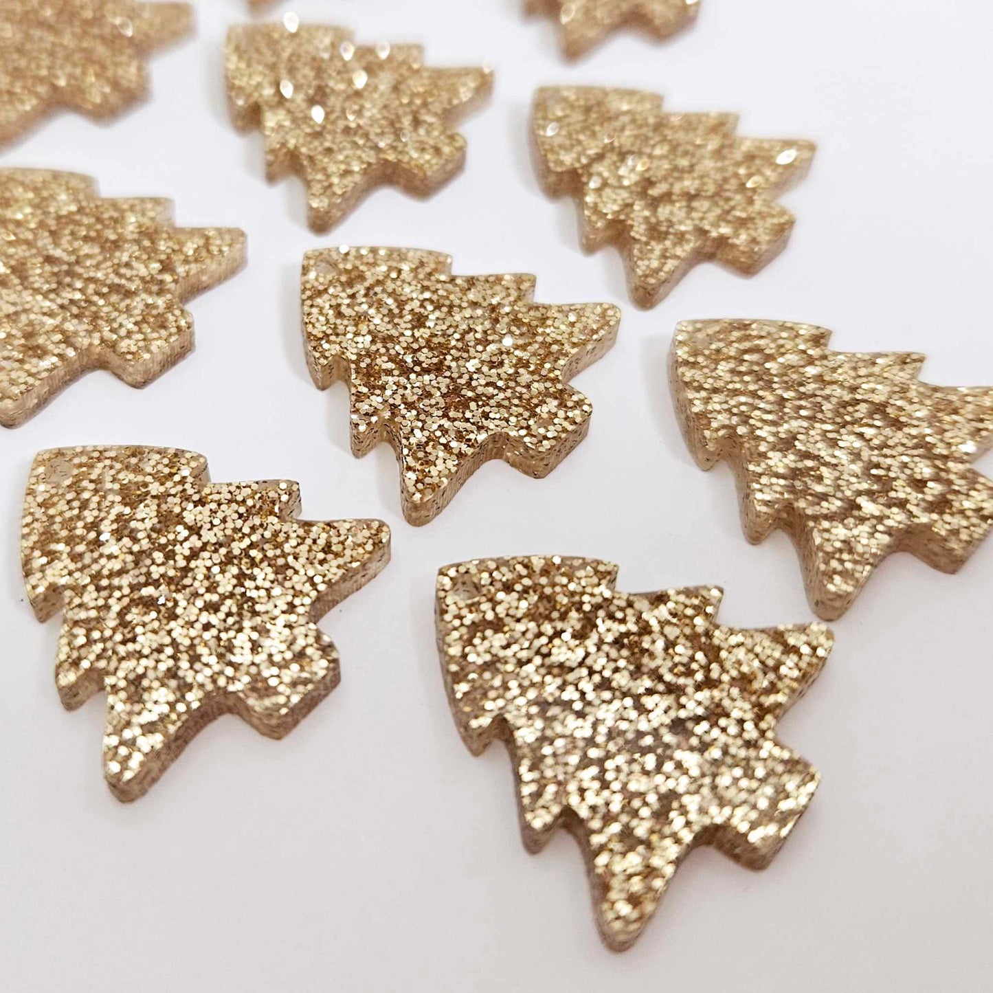 rose gold glitter Christmas trees diy earring supplies laser cut acrylic dangles blanks mini petite