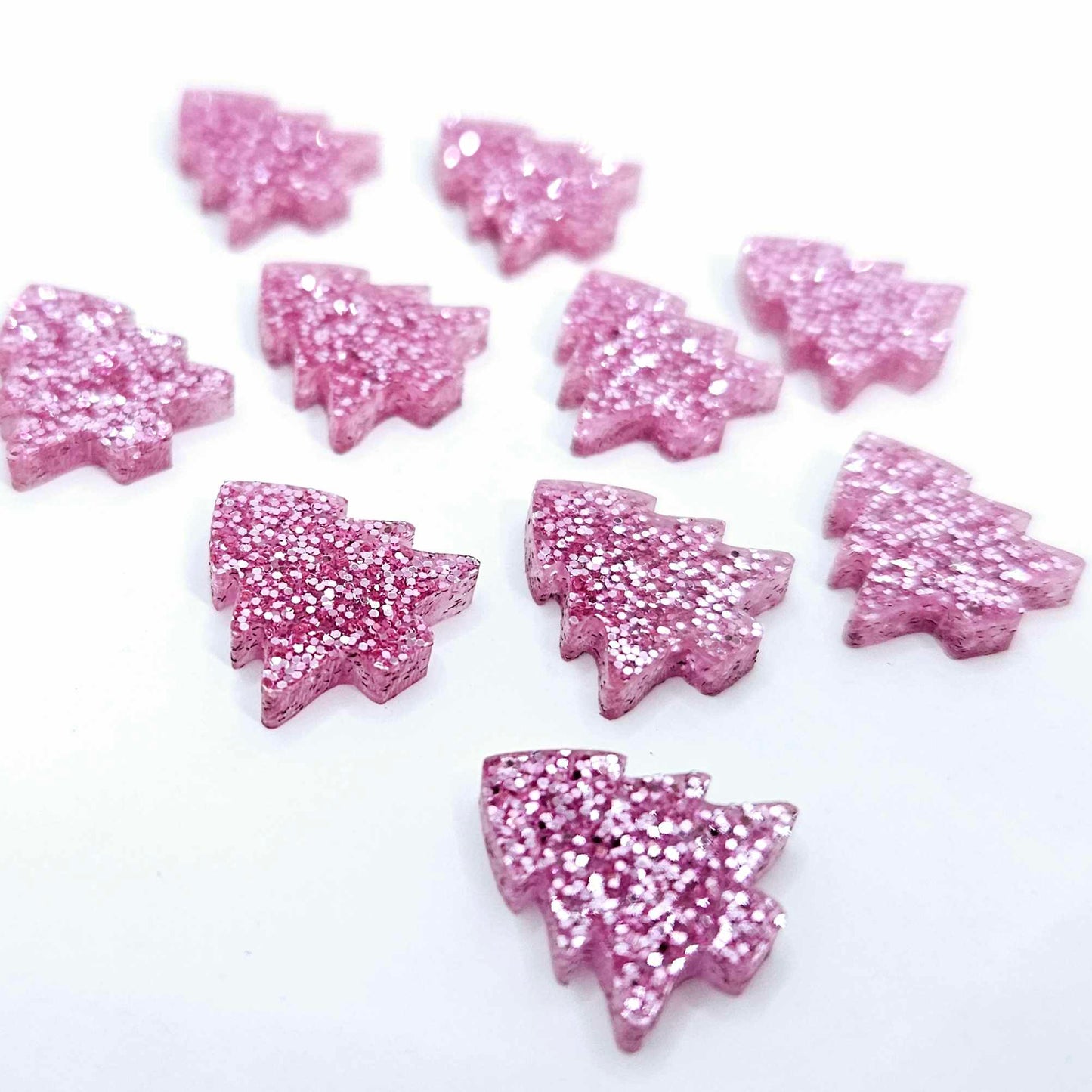 pink glitter Christmas Trees DIY earring supplies laser cut acrylic studs blanks