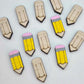 birch wood etched paint fill teacher pencil DIY earring supplies laser cut acrylic studs blanks