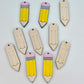 birch wood pencils teacher DIY earring supplies laser cut acrylic dangles blanks