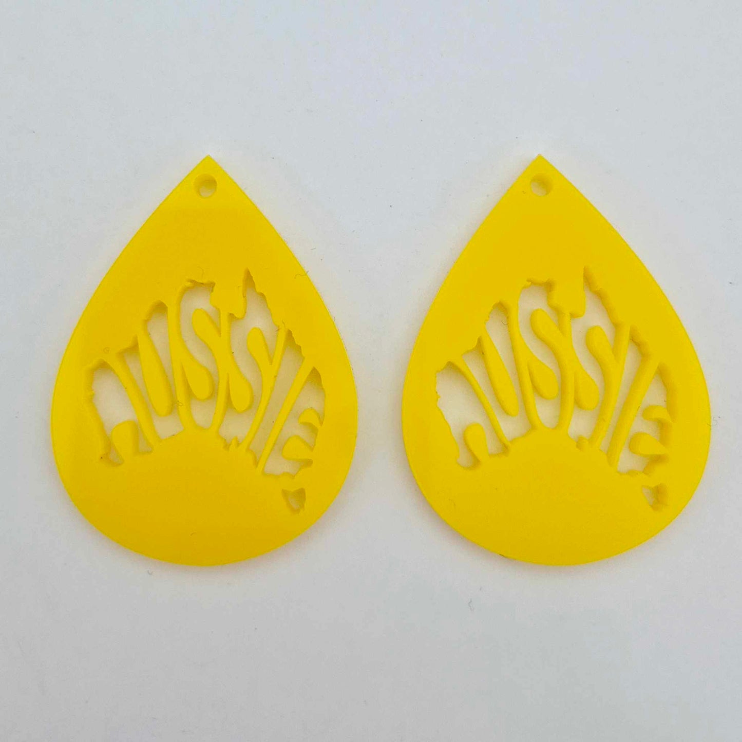 yellow Australia Aussie Day teardrops DIY earring blanks laser cut acrylic dangles