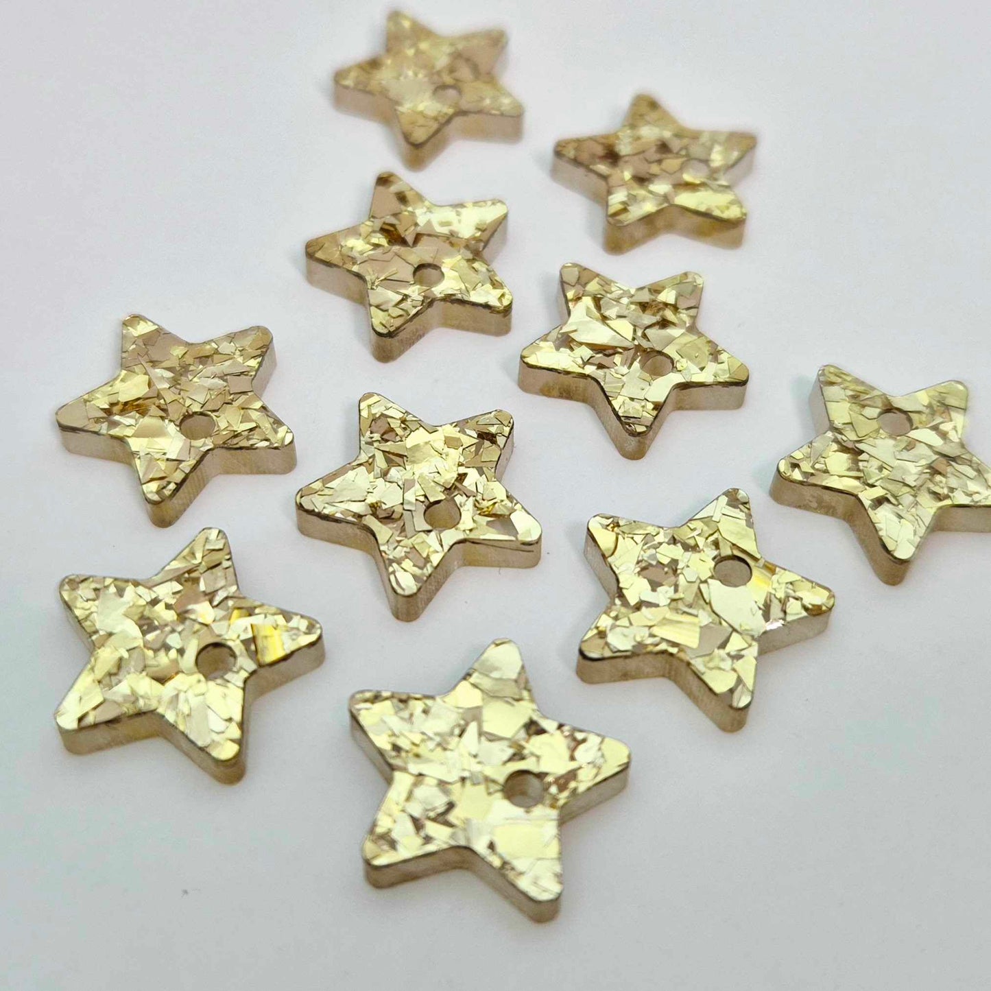 chunky gold glitter star Christmas DIY earring supplies laser cut acrylic studs toppers blanks