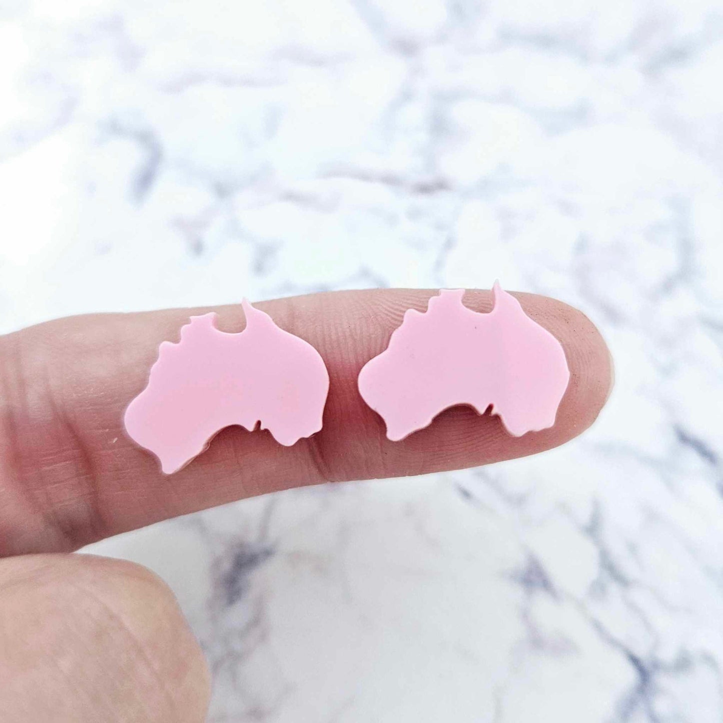 pastel pink Australia Day map DIY earring supplies laser cut acrylic studs blanks