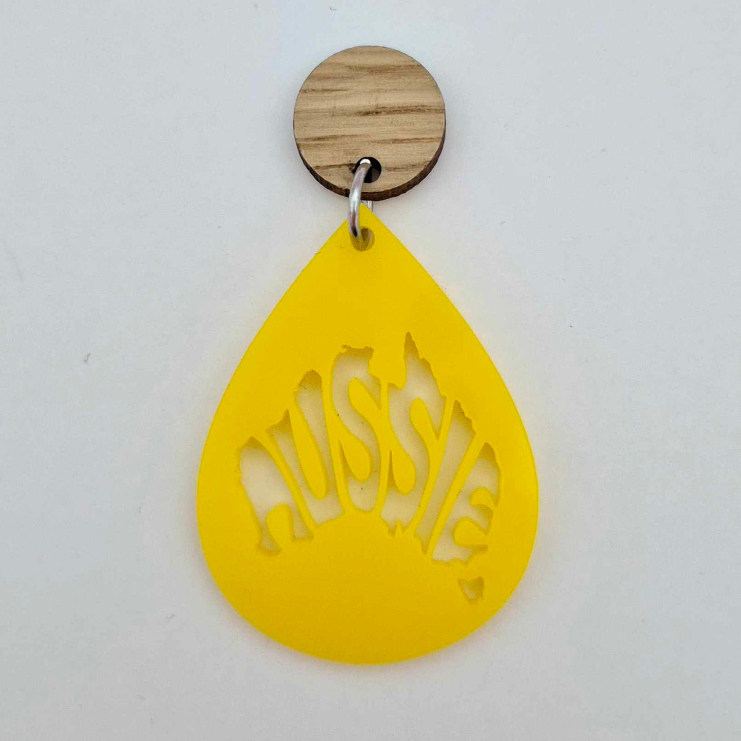 yellow Australia Aussie Day teardrops DIY earring blanks laser cut acrylic dangles