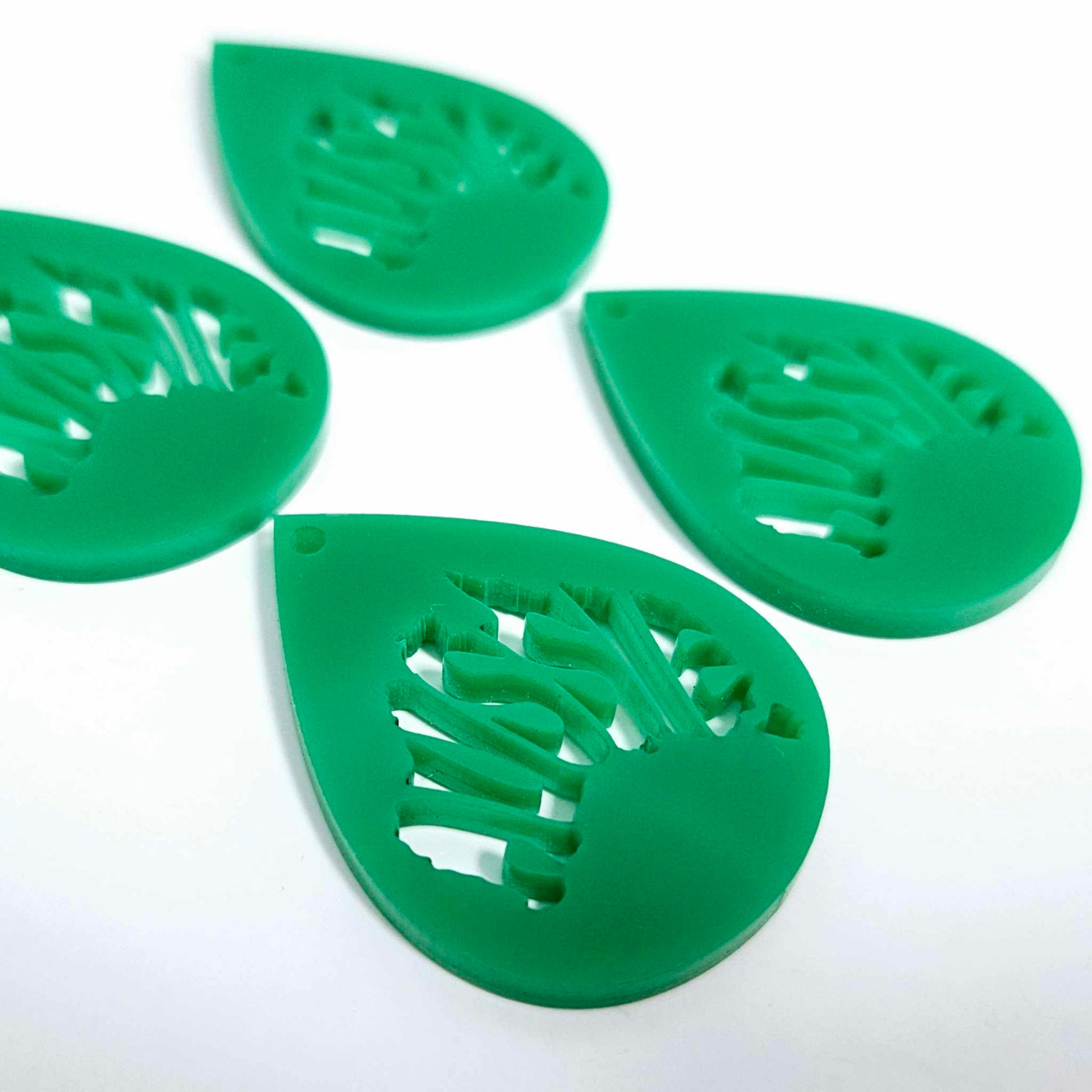 green teardrops Aussie Australia Day DIY earring supplies laser cut acrylic dangles blanks