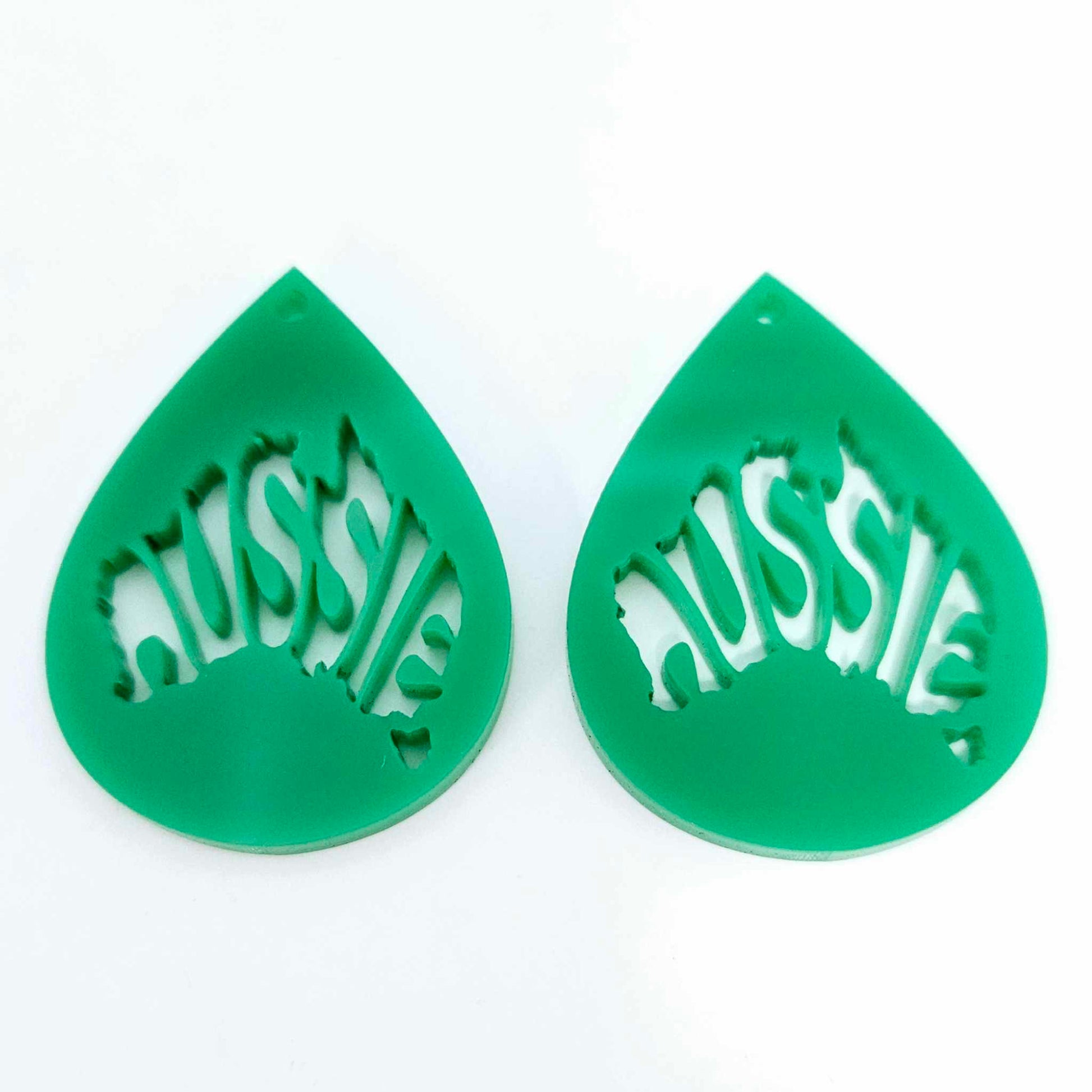 green teardrops Aussie Australia Day DIY earring supplies laser cut acrylic dangles blanks