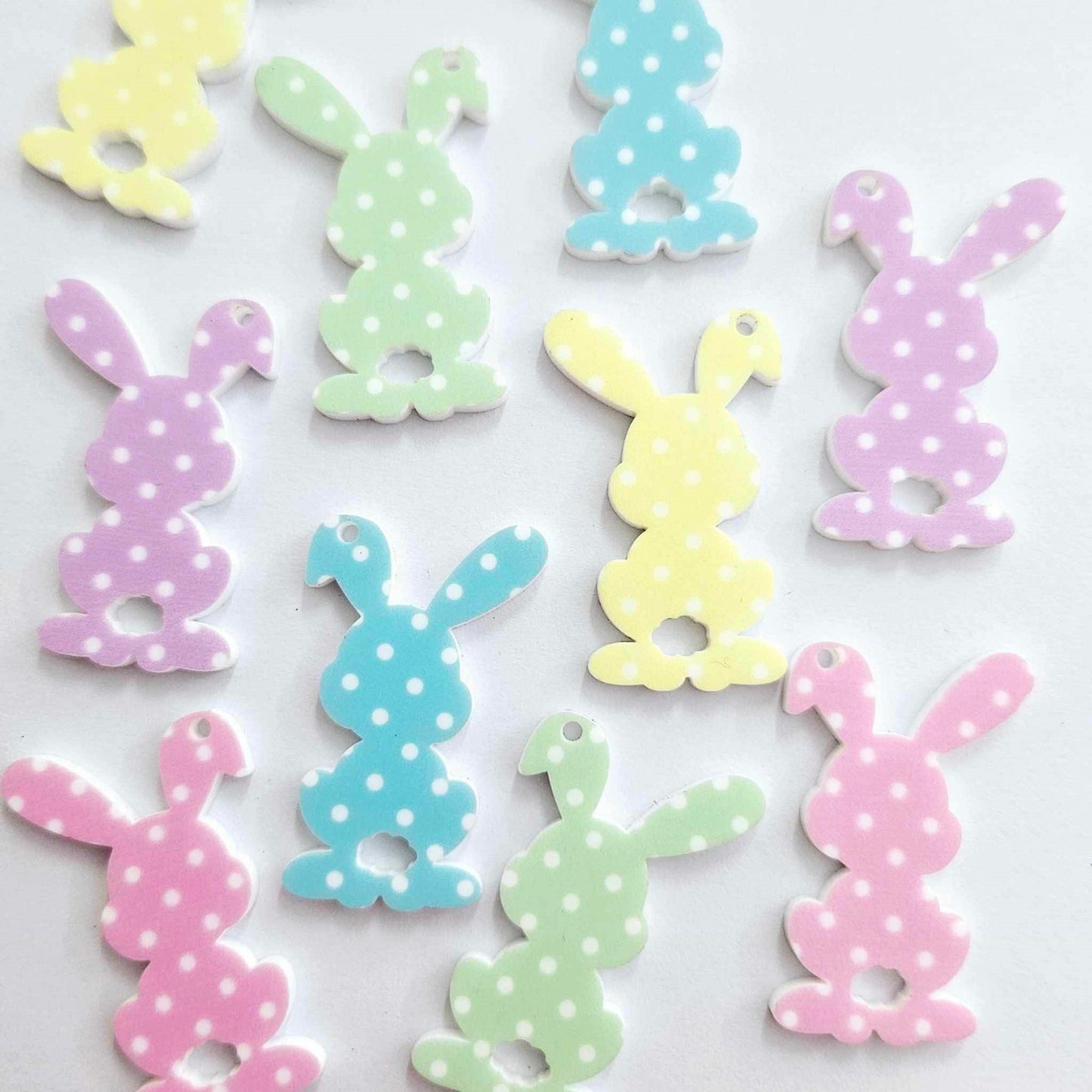 38mm POLKA DOT Acrylic BUNNIES MIXED Pack.