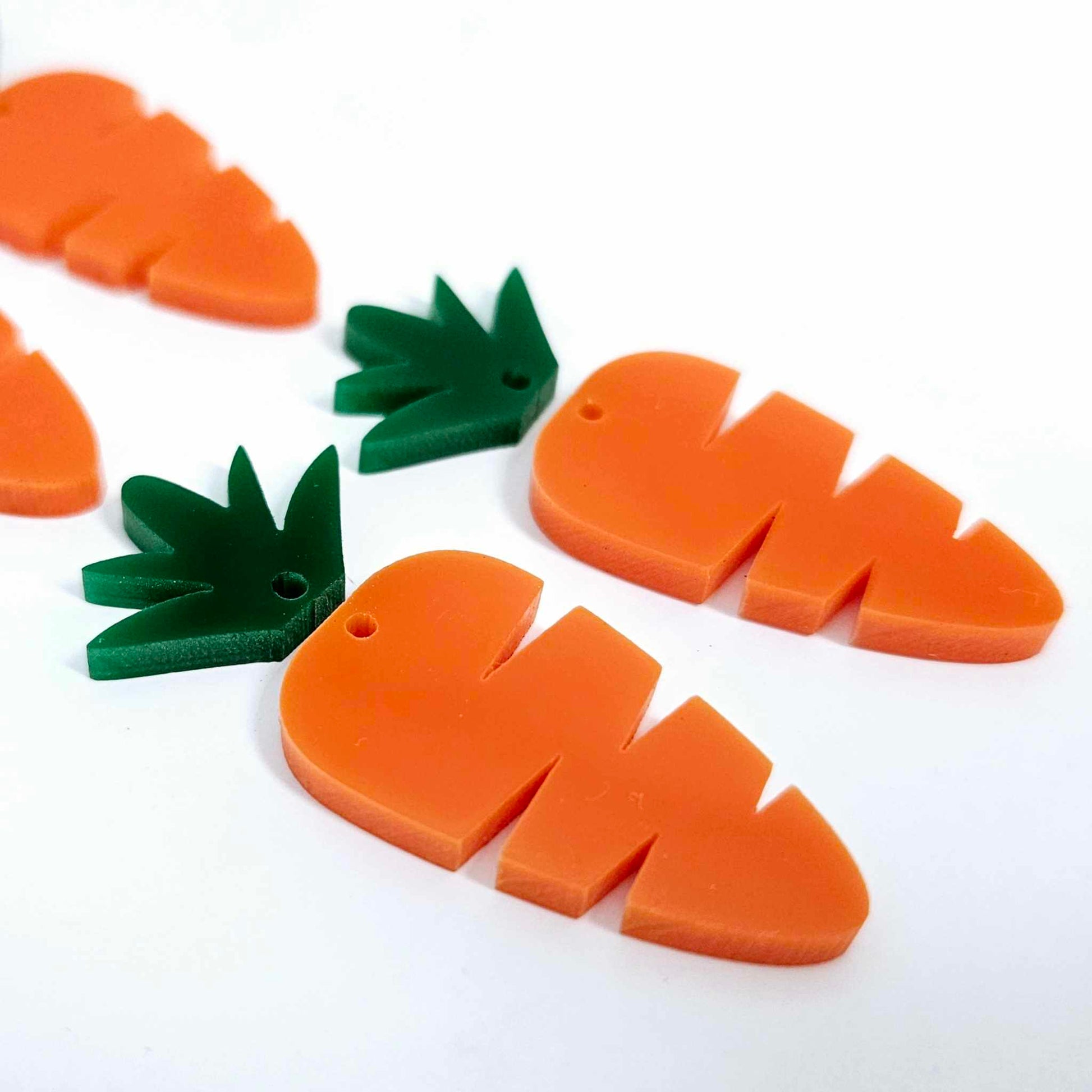 orange green carrots Easter bunny DIY earring supplies laser cut acrylic dangles toppers blanks