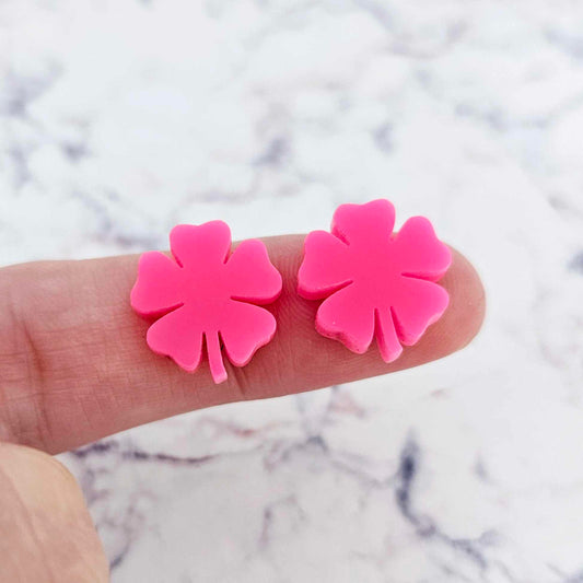 hot pink 5 leaf clover Luke Combs DIY earring supplies laser cut acrylic studs blanks