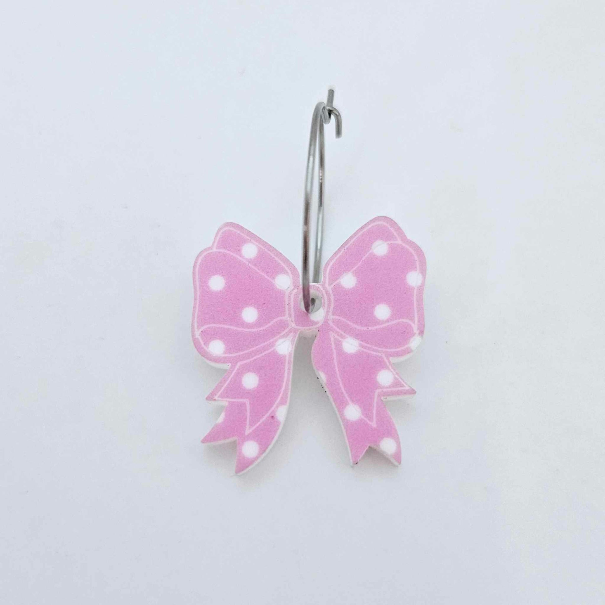 pastel pink polka dot bows Valentines Day Easter Christmas ribbon DIY earring supplies laser cut acrylic dangles blanks