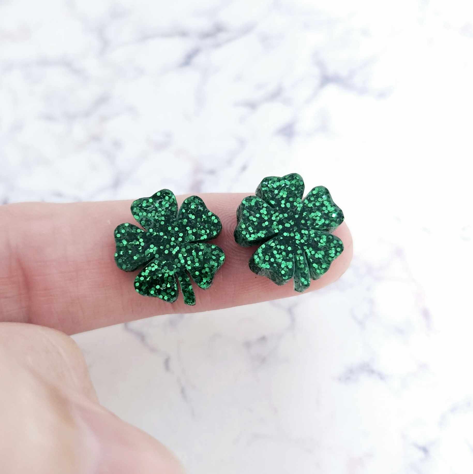 green glitter 5 leaf clover Luke Combs DIY earring supplies laser cut acrylic studs blanks