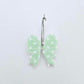 pastel green polka dot bows Valentine's Day Easter Christmas ribbon DIY earring supplies laser cut acrylic dangles blanks