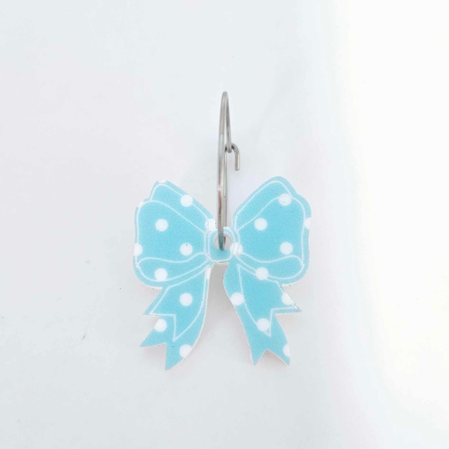 pastel blue polka dot bows Valentine's Day Easter Christmas ribbon DIY earring supplies laser cut acrylic dangles blanks