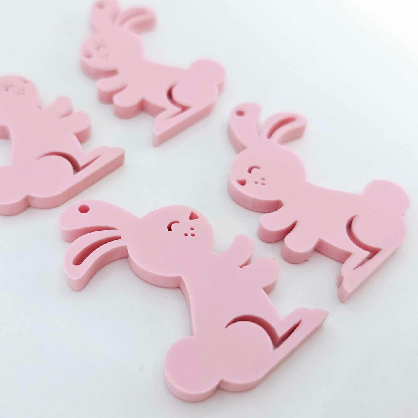 pastel pink bunny bunnies rabbit Easter DIY earring supplies laser cut acrylic dangles blanks