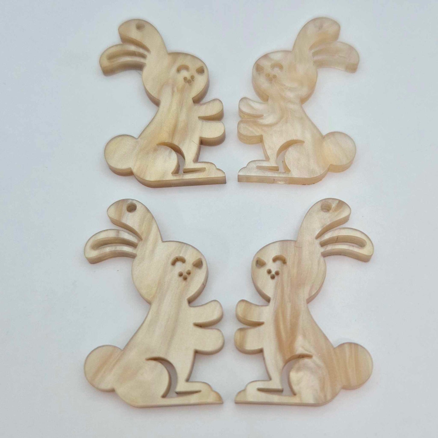 gold pearl brown marble bunny bunnies Easter DIY earring supplies laser cut acrylic dangles blanks