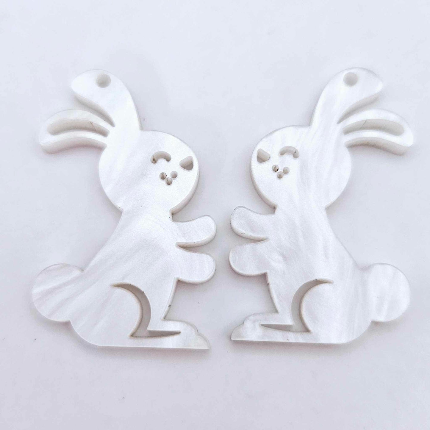 white marble pearl bunny bunnies rabbit Easter DIY earring supplies laser cut acrylic dangles blanks