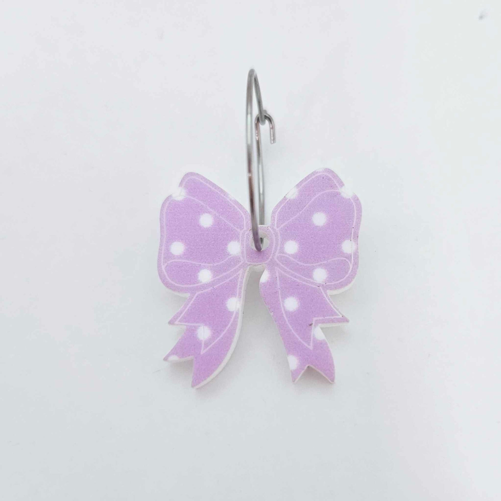 pastel purple polka dot bows Valentine's Day Easter Christmas ribbon DIY earring supplies laser cut acrylic dangles blanks