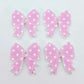 pastel pink polka dot bows Valentines Day Easter Christmas ribbon DIY earring supplies laser cut acrylic dangles blanks