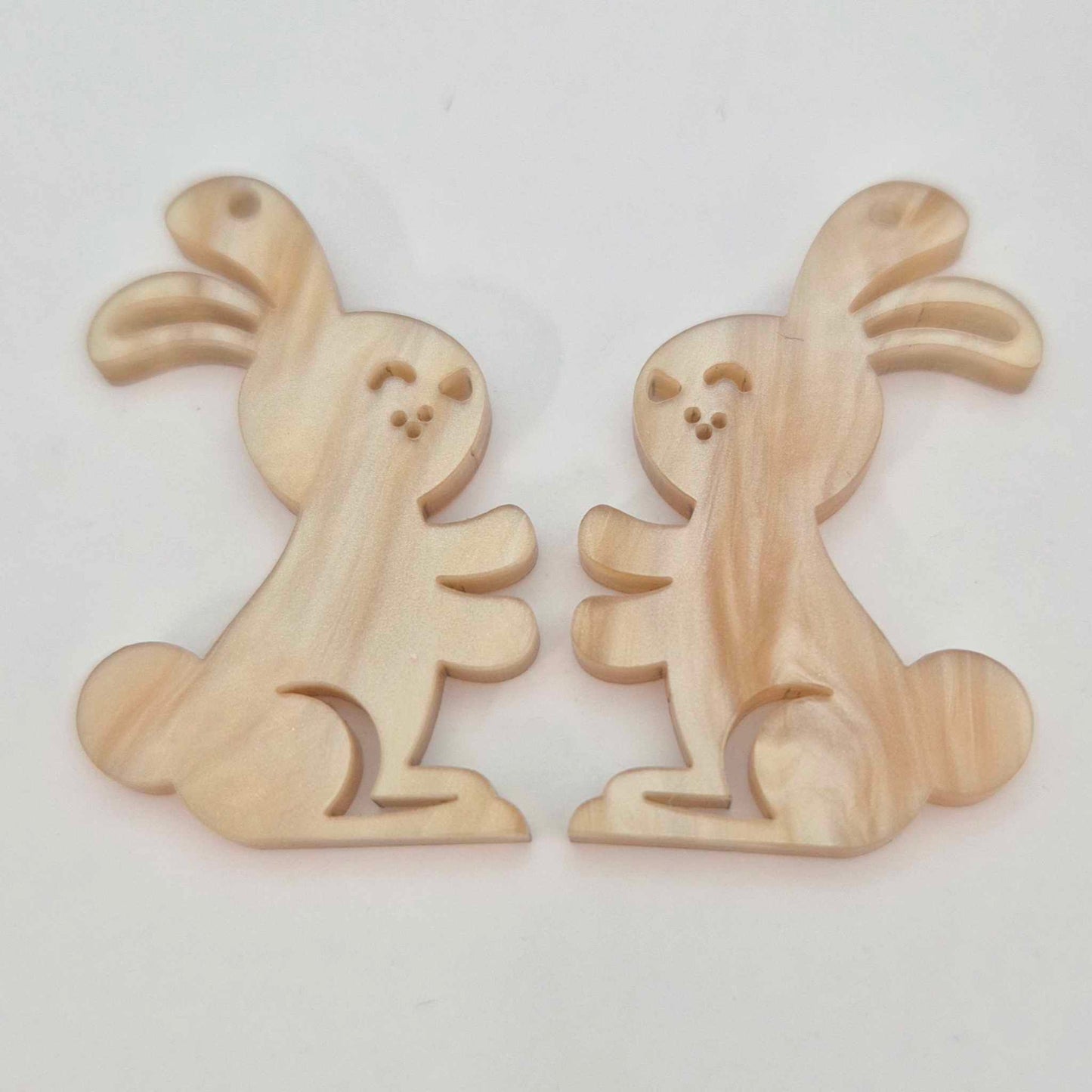 gold pearl brown marble bunny bunnies Easter DIY earring supplies laser cut acrylic dangles blanks