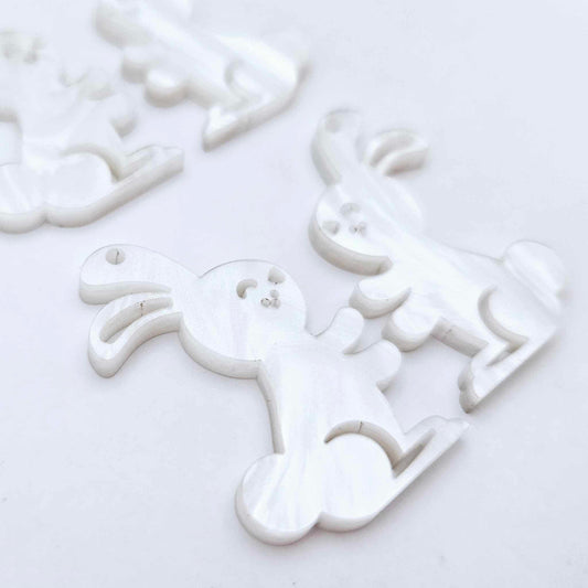 white marble pearl bunny bunnies rabbit Easter DIY earring supplies laser cut acrylic dangles blanks