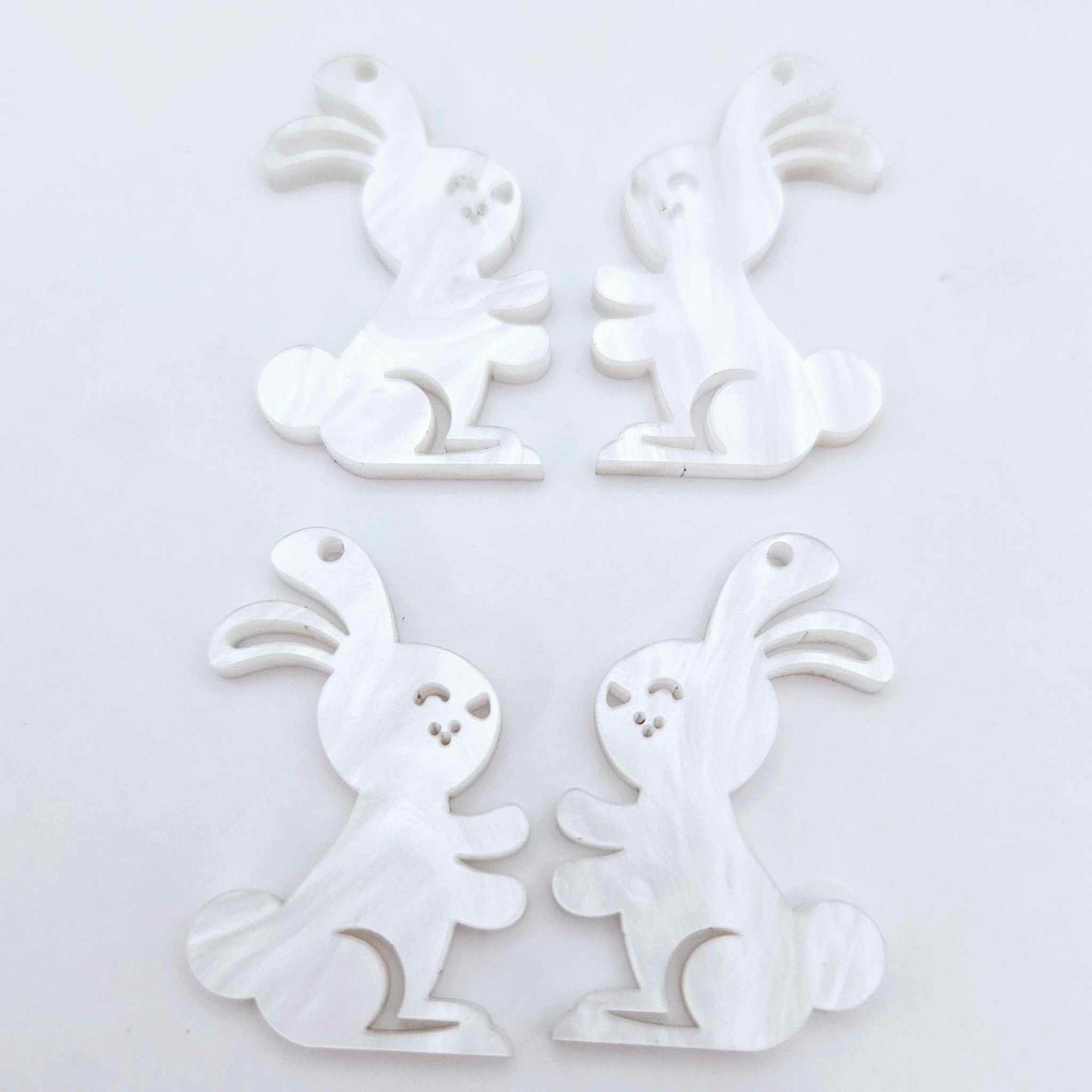 white marble pearl bunny bunnies rabbit Easter DIY earring supplies laser cut acrylic dangles blanks