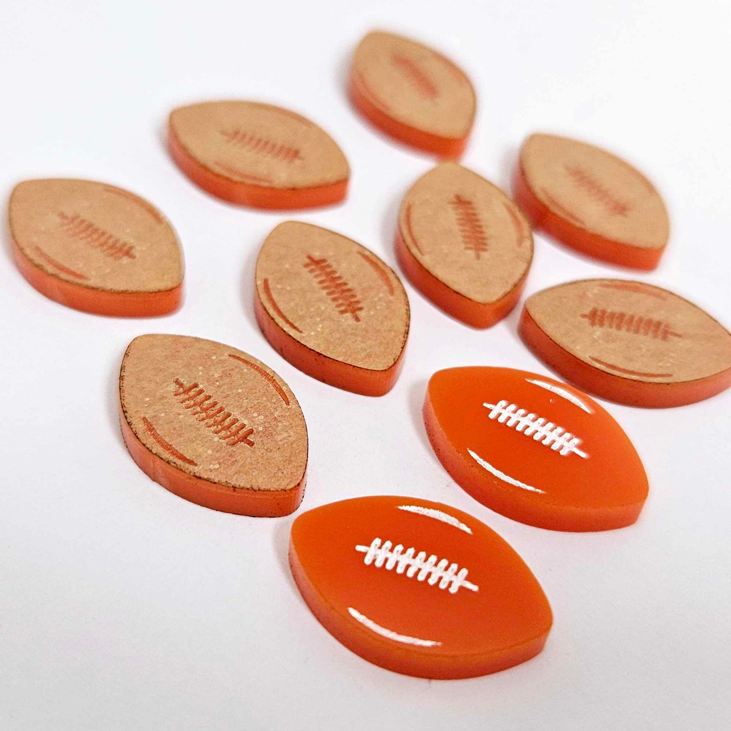 orange football NRL AFL sports team DIY earring supplies laser cut acrylic dangles blanks