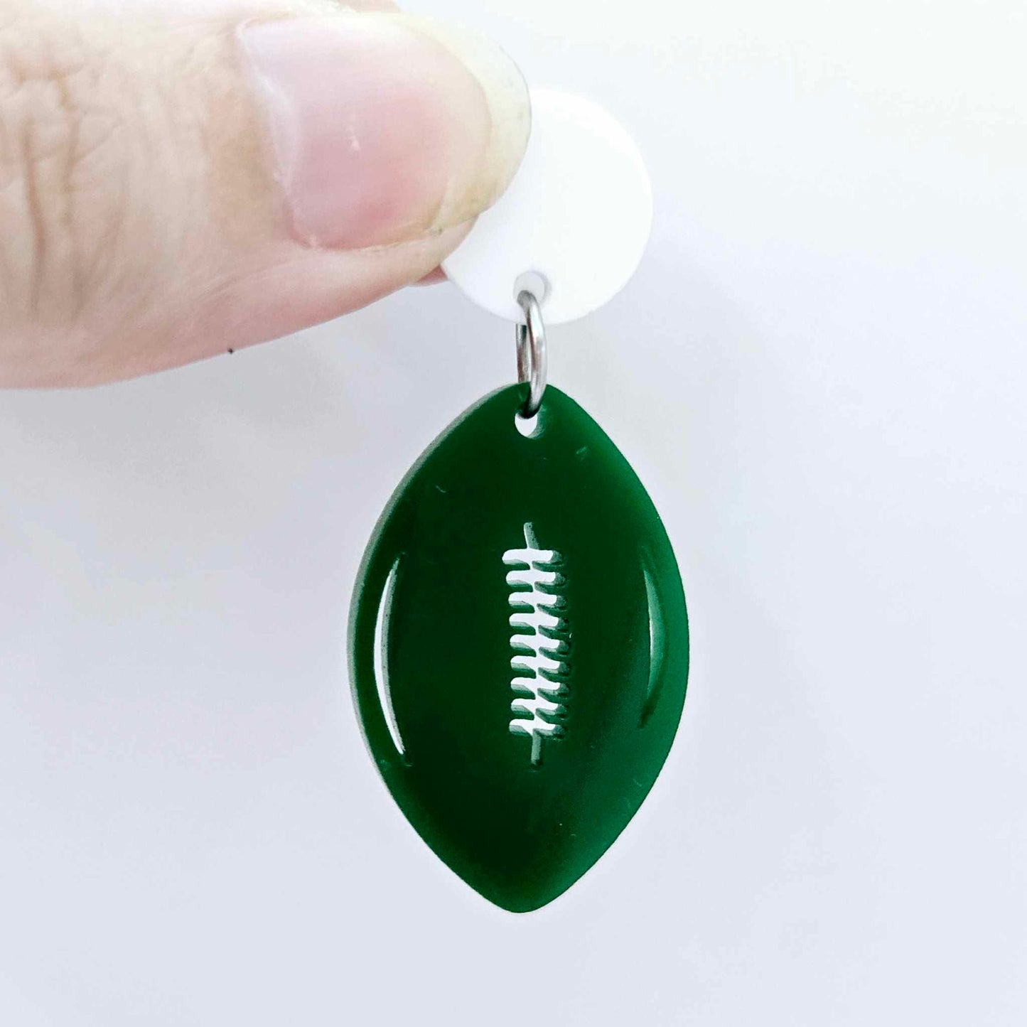 dark green NRL football DIY earring supplies laser cut acrylic dangles blanks sport mum