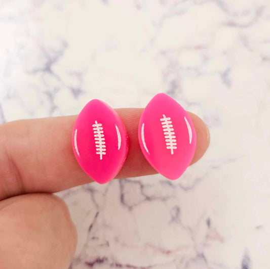 hot pink football NRL AFL sports team DIY earring supplies laser cut acrylic studs blanks