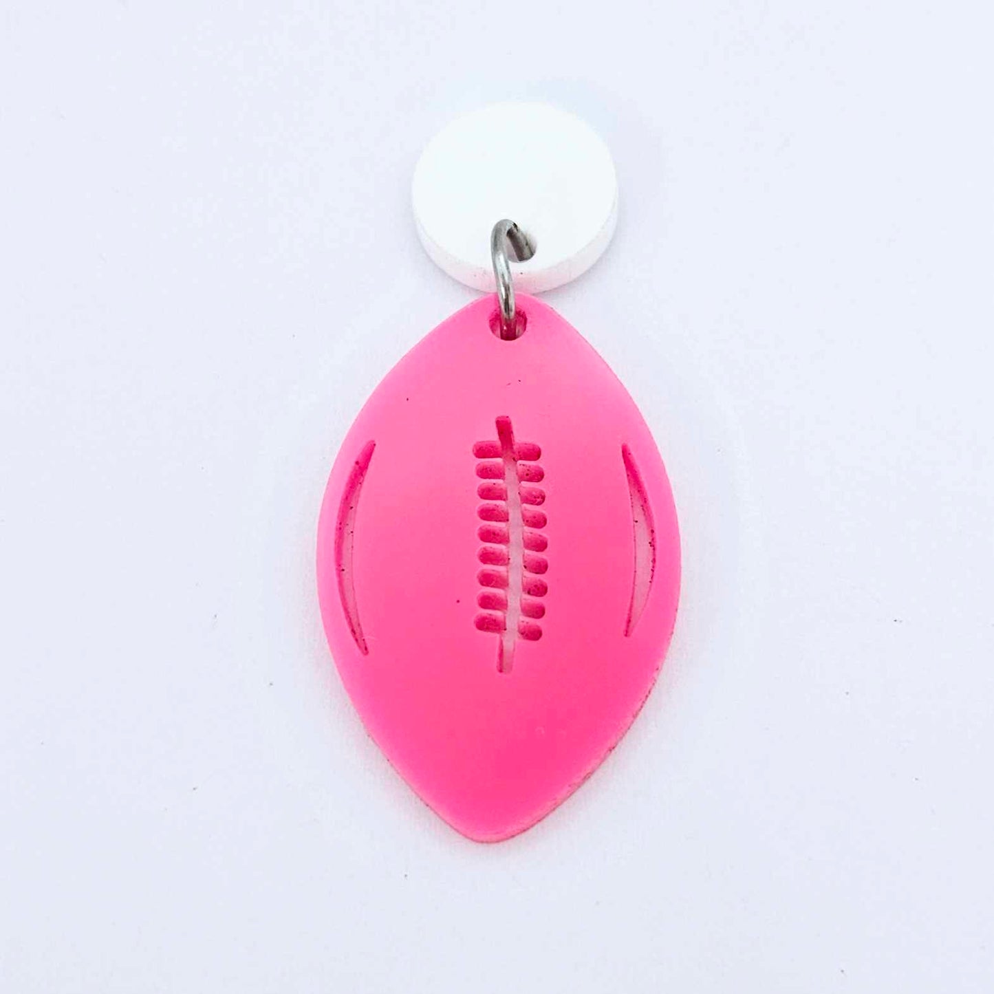 hot pink football NRL AFL sports team DIY earring supplies laser cut acrylic dangles blanks