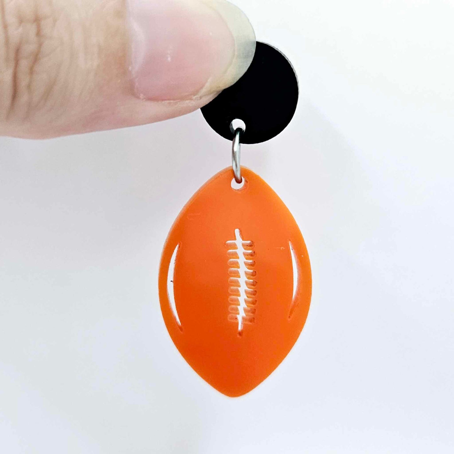 Orange football NRL AFL sports team DIY earring supplies laser cut acrylic dangles blanks