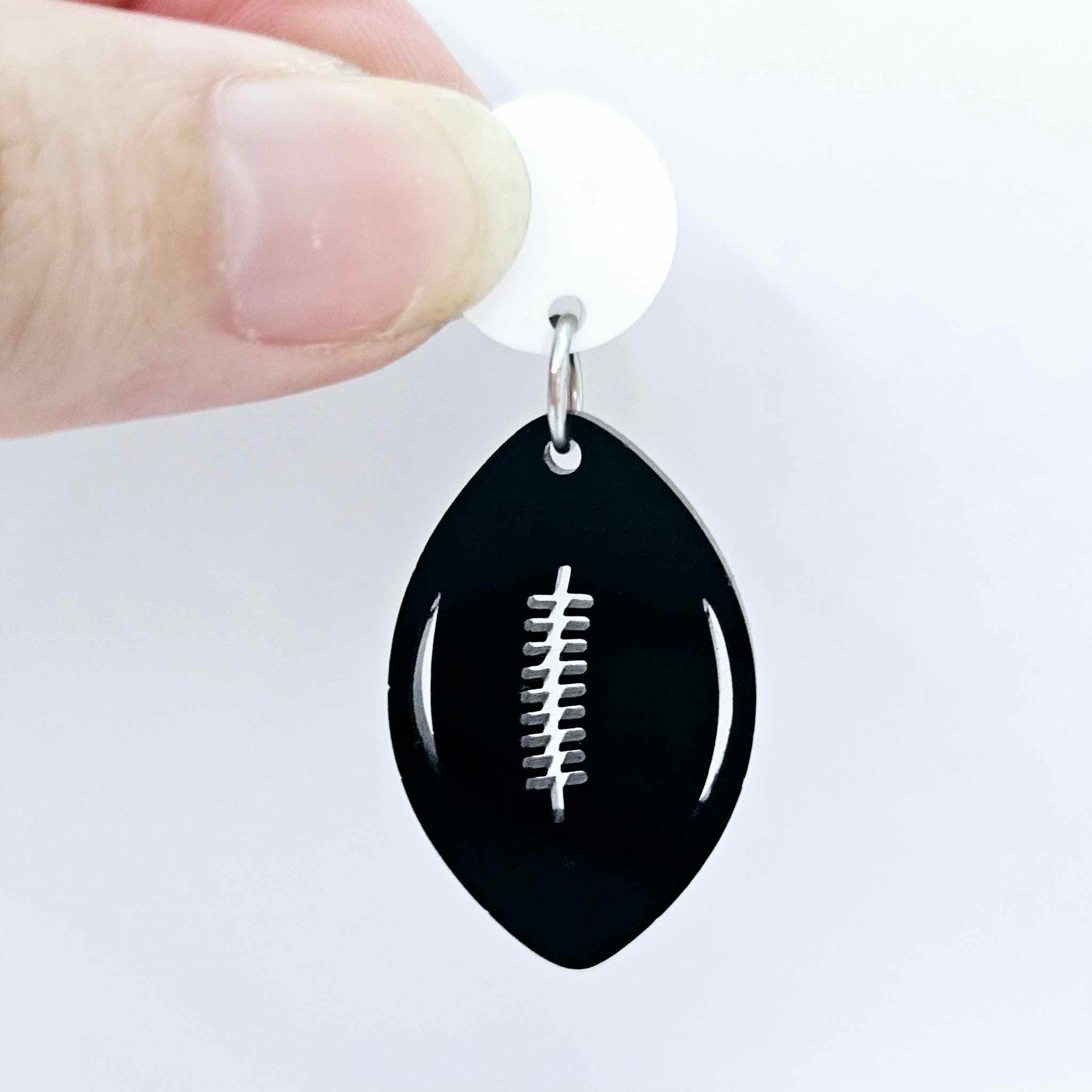 black football NRL AFL sports team DIY earring supplies laser cut acrylic dangles blanks