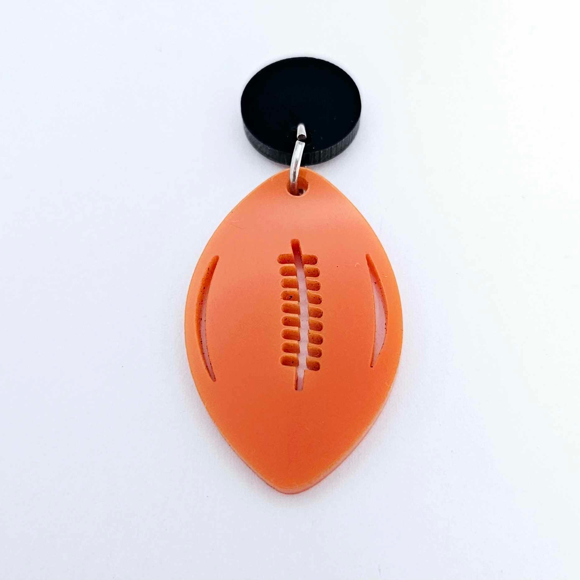 Orange football NRL AFL sports team DIY earring supplies laser cut acrylic dangles blanks