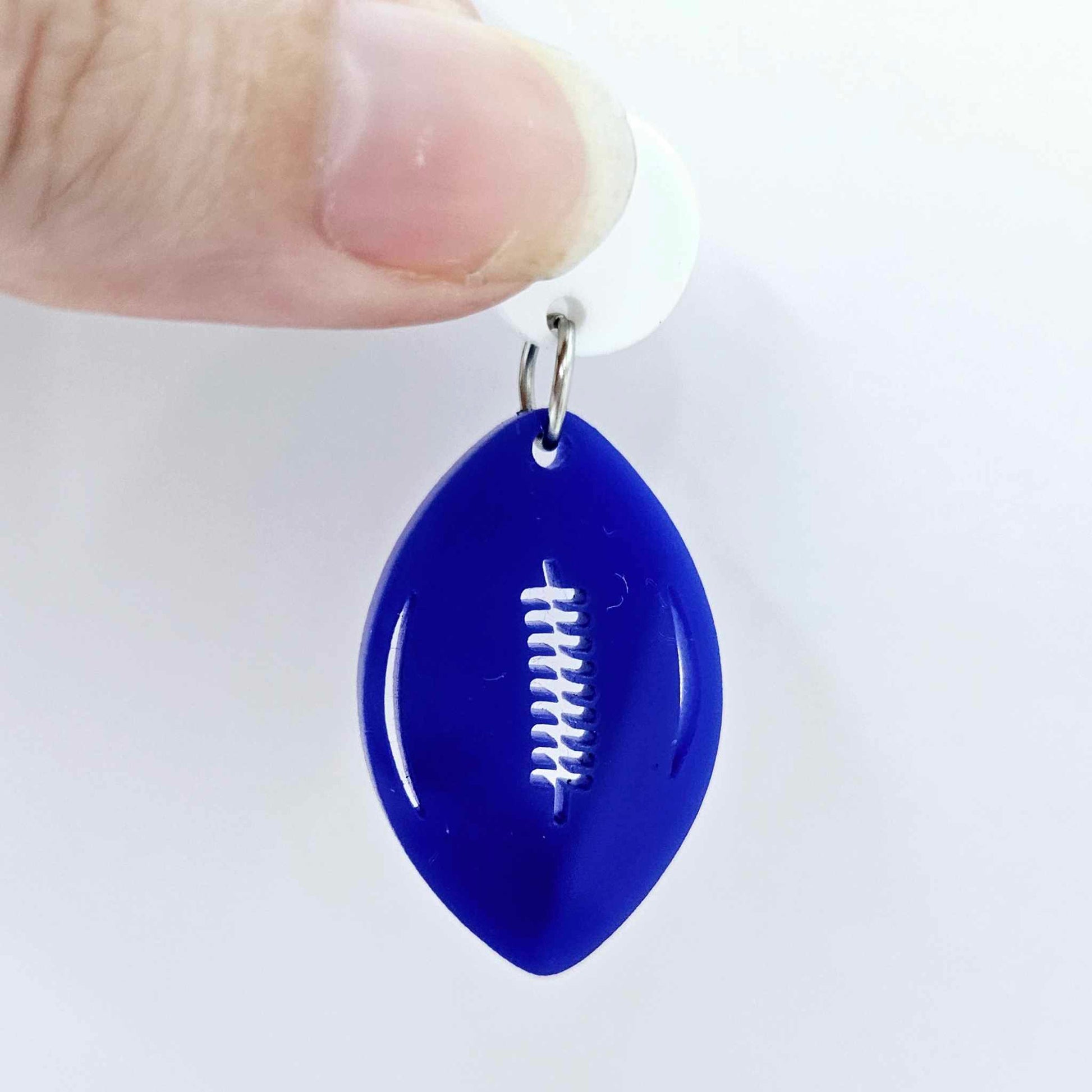 dark blue NRL football DIY earring supplies laser cut acrylic dangles blanks sport mum