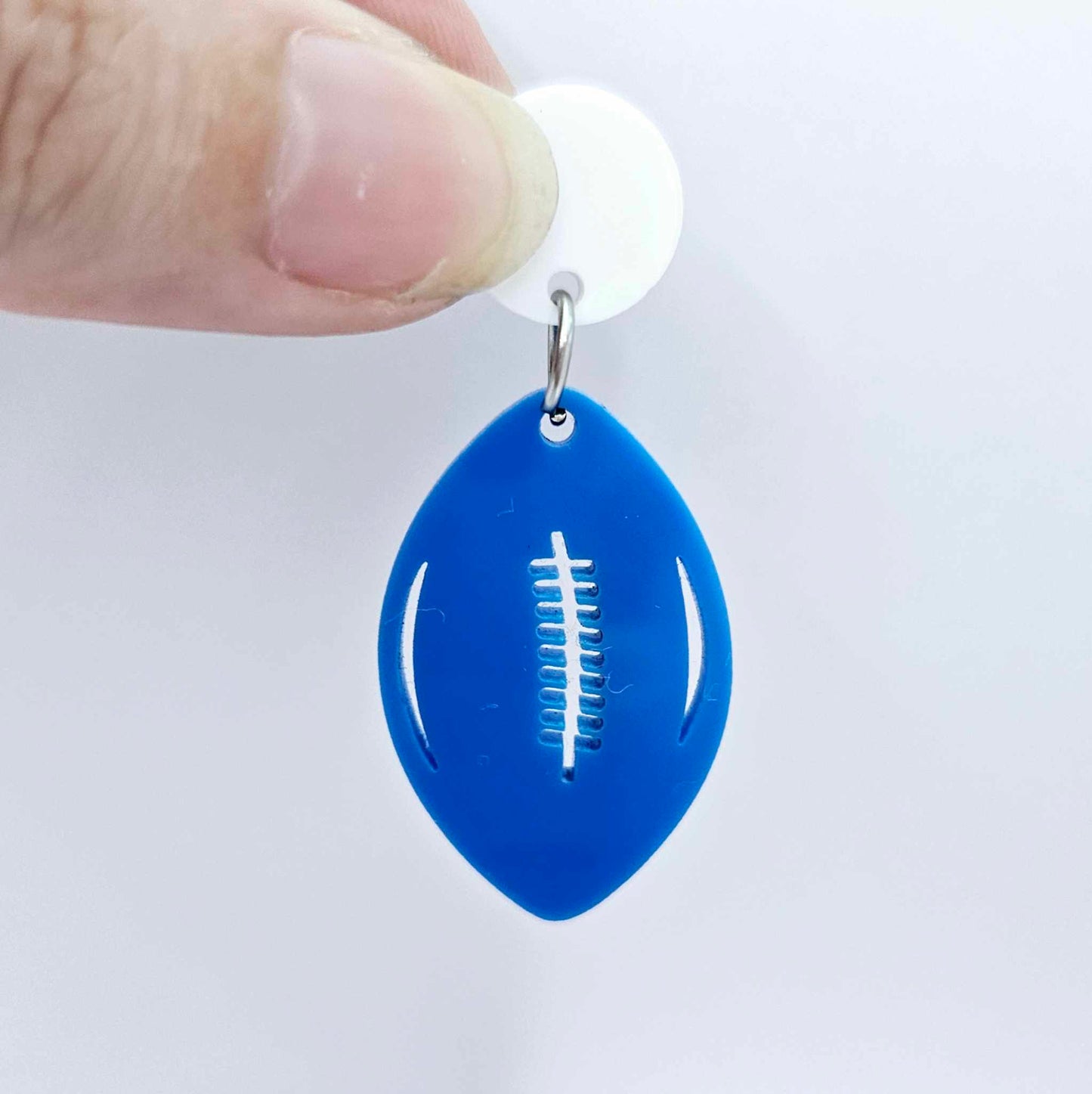 sky blue state of origin football NRL AFL sports team DIY earring supplies laser cut acrylic dangles blanks