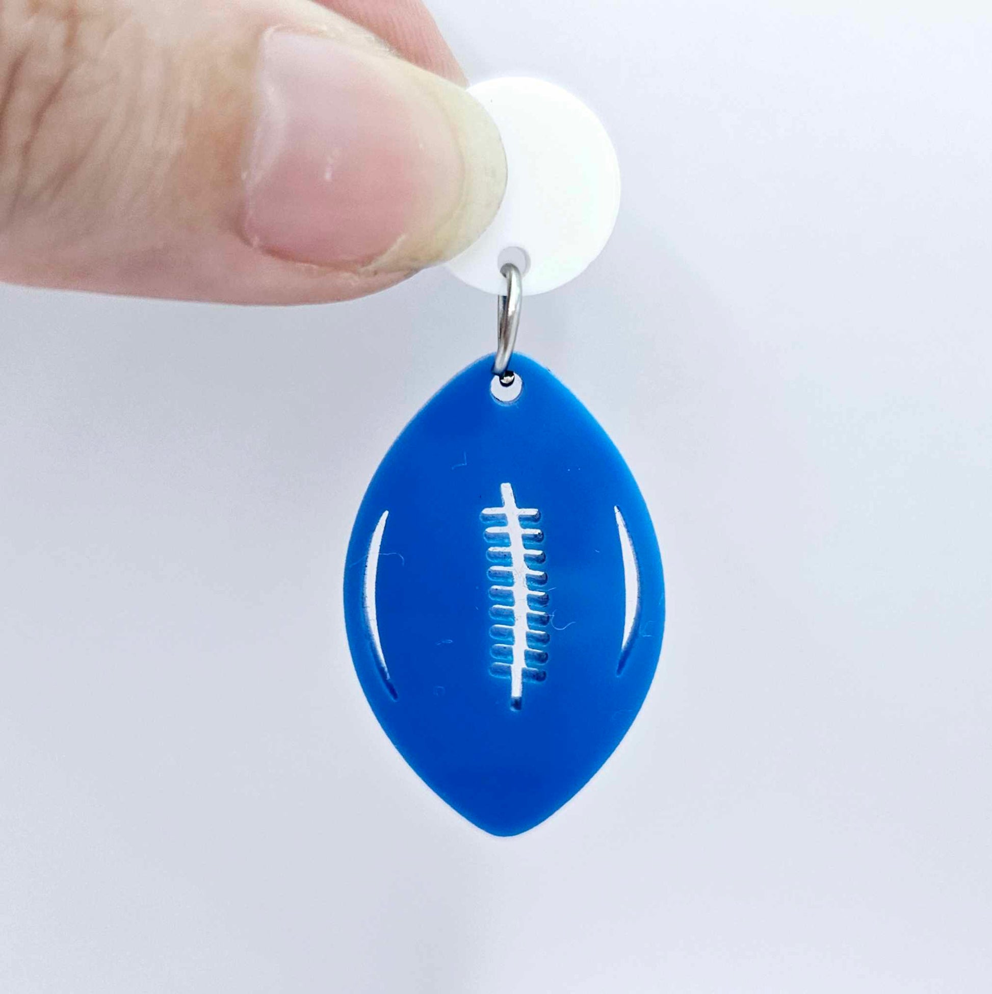 sky blue state of origin football NRL AFL sports team DIY earring supplies laser cut acrylic dangles blanks