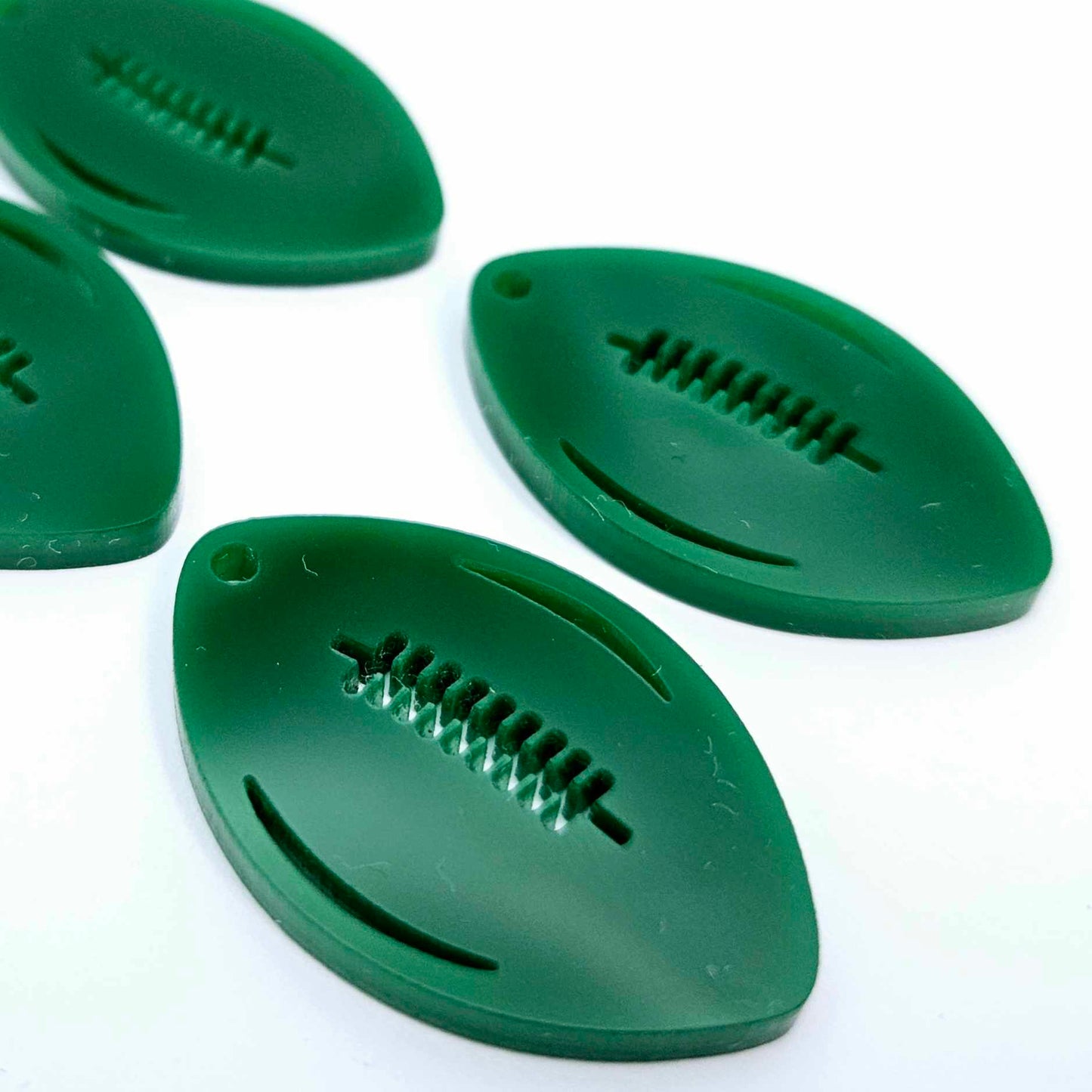 dark green NRL football DIY earring supplies laser cut acrylic dangles blanks sport mum