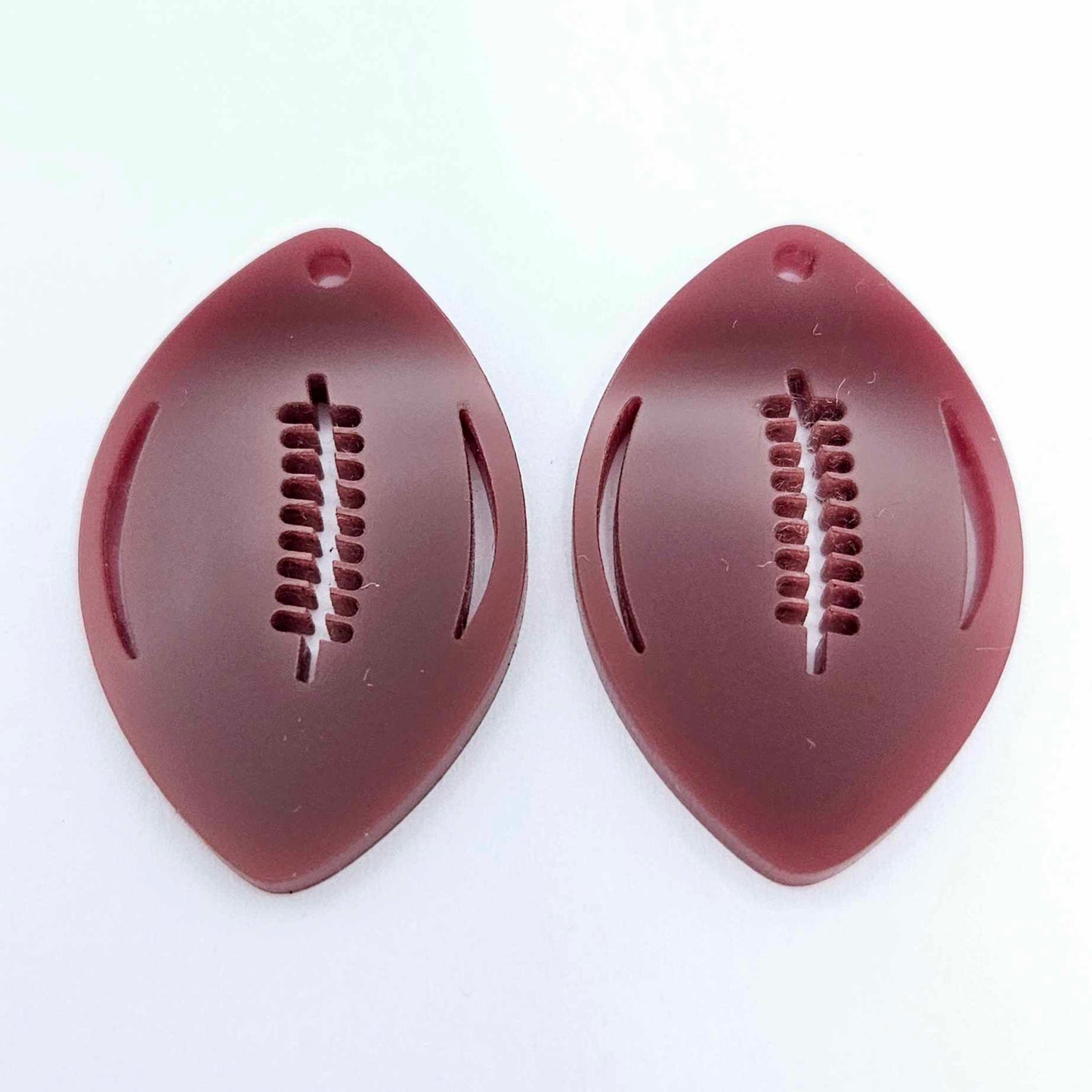 maroon port wine football NRL AFL sports team DIY earring supplies laser cut acrylic dangles blanks