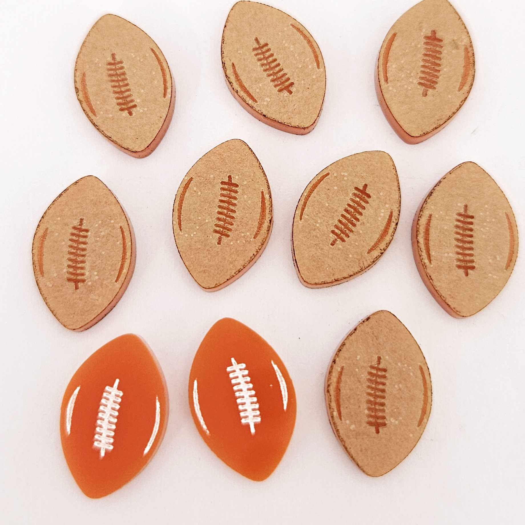 orange football NRL AFL sports team DIY earring supplies laser cut acrylic dangles blanks