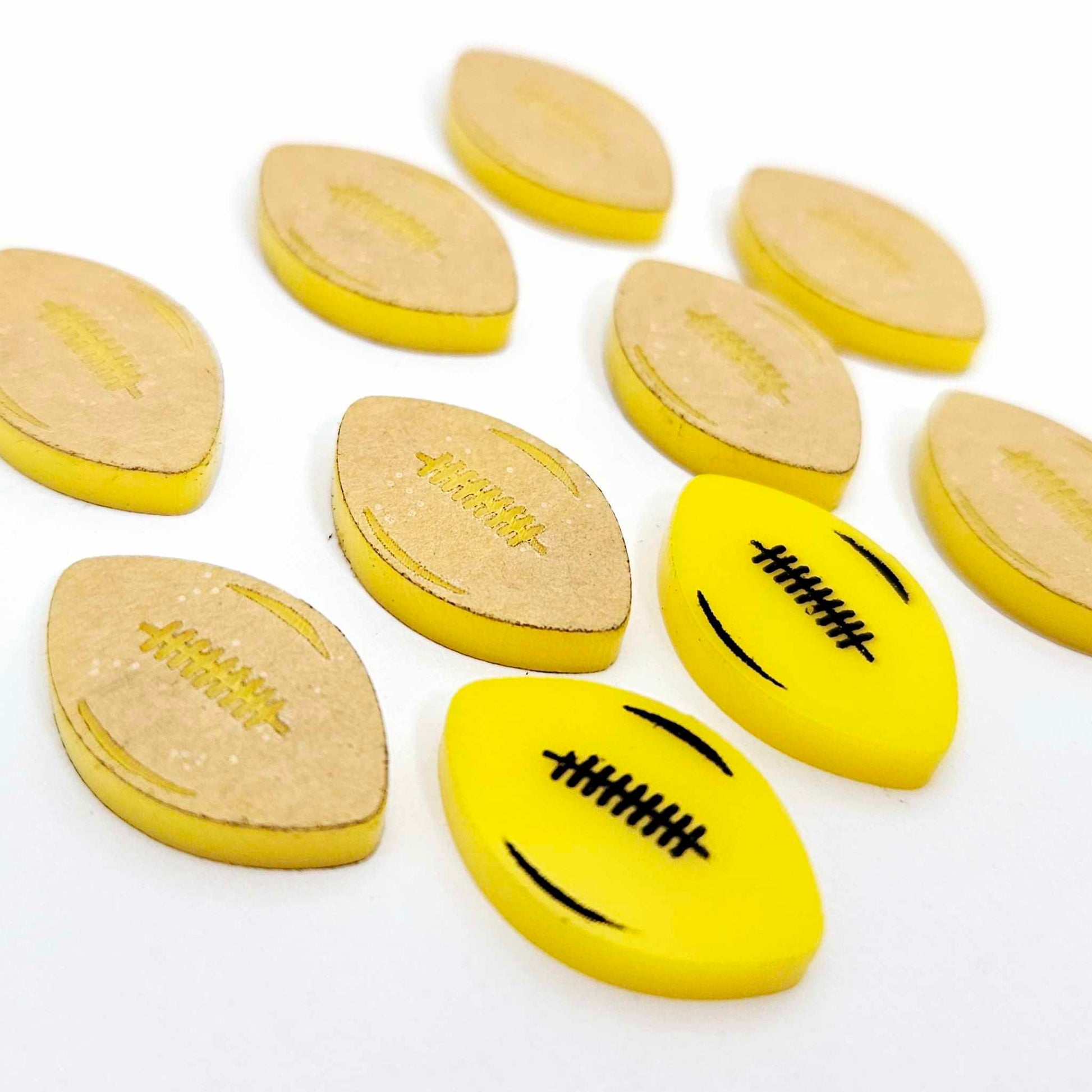 yellow football NRL AFL sports team DIY earring supplies laser cut acrylic studs blanks