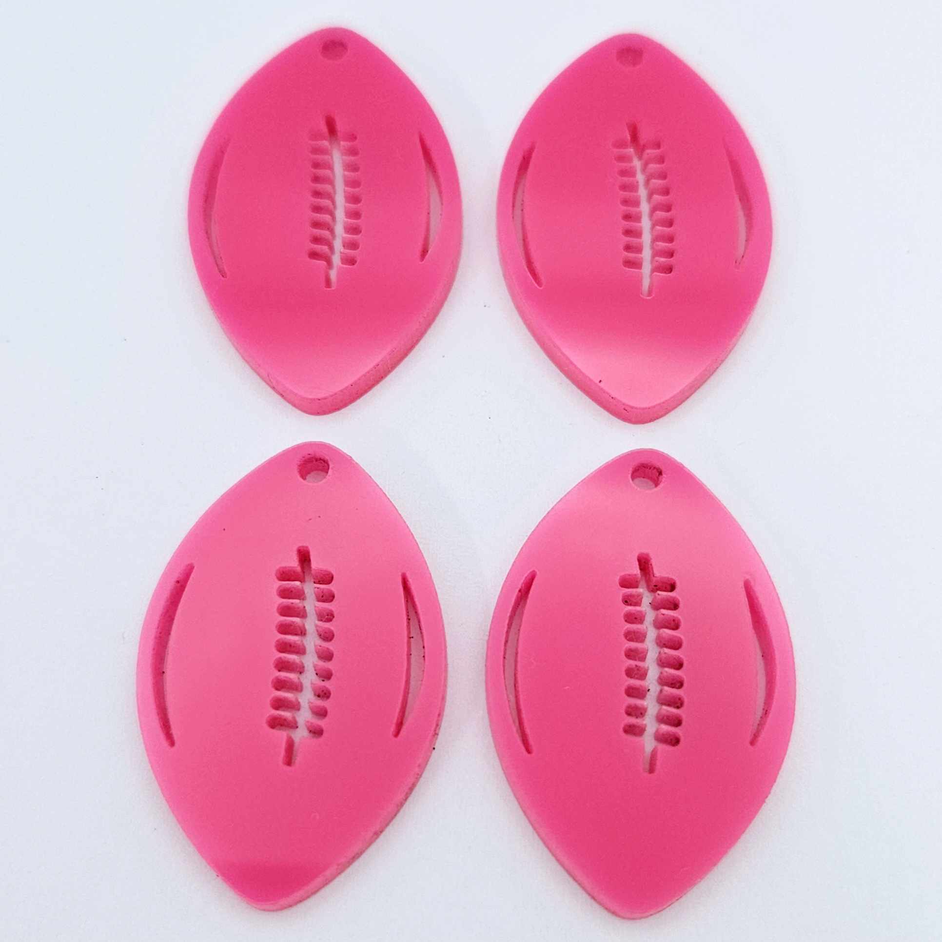 hot pink football NRL AFL sports team DIY earring supplies laser cut acrylic dangles blanks