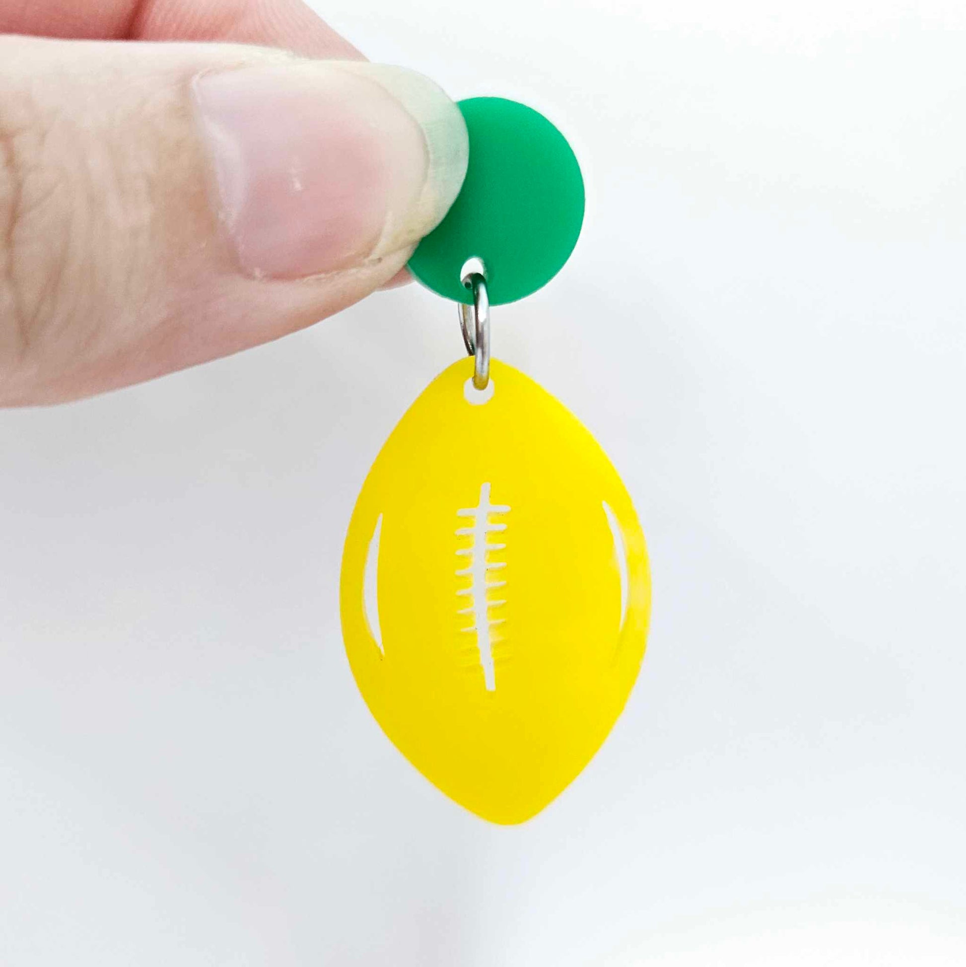 yellow football NRL AFL sports team DIY earring supplies laser cut acrylic dangles blanks Australia