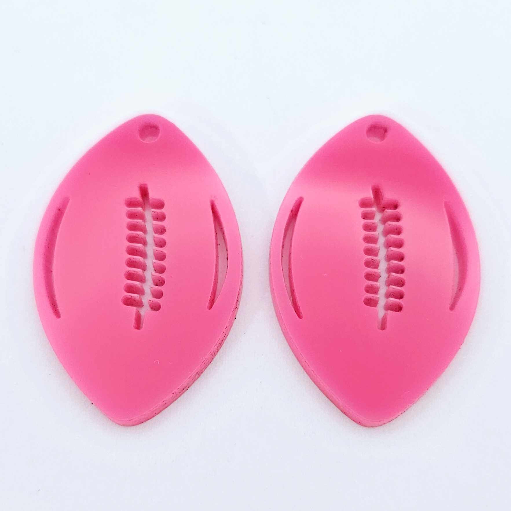 hot pink football NRL AFL sports team DIY earring supplies laser cut acrylic dangles blanks