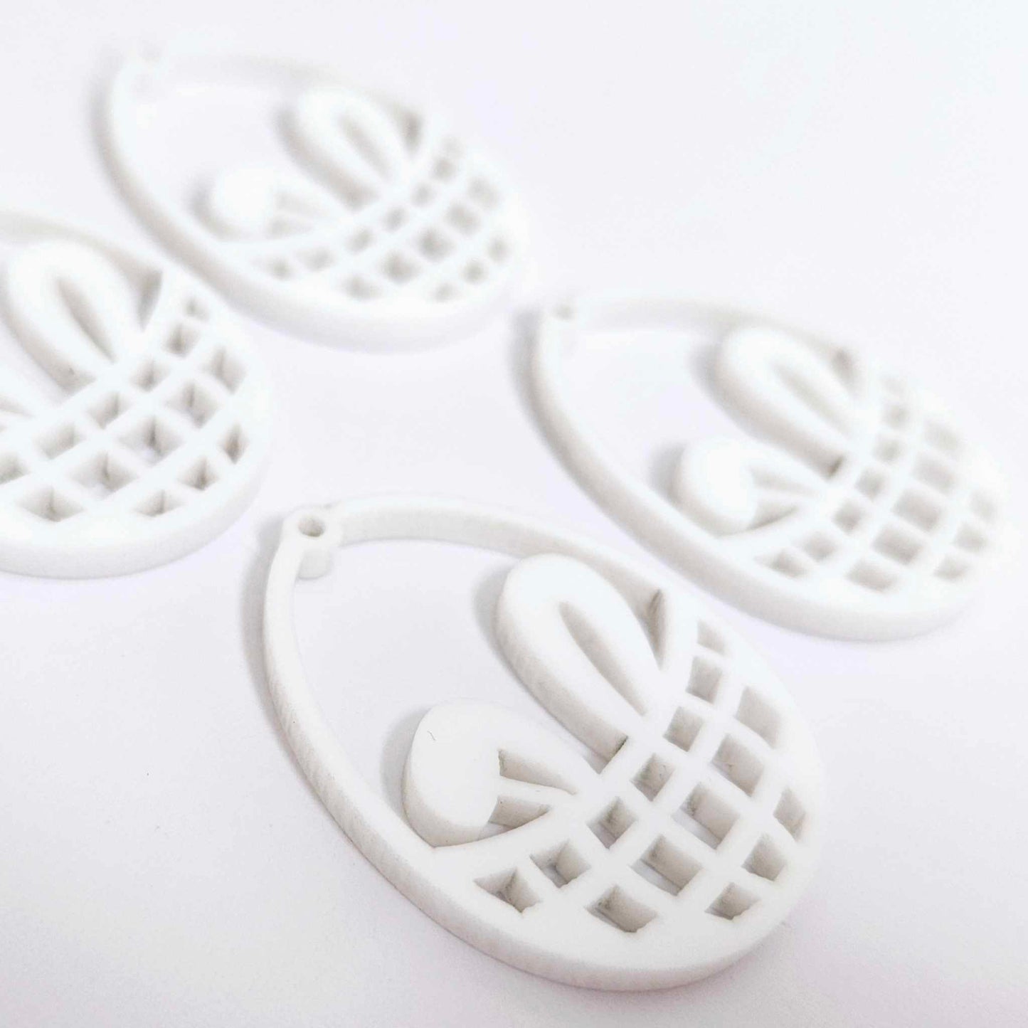 white Easter bunny egg basket DIY earring supplies laser cut acrylic dangles blanks