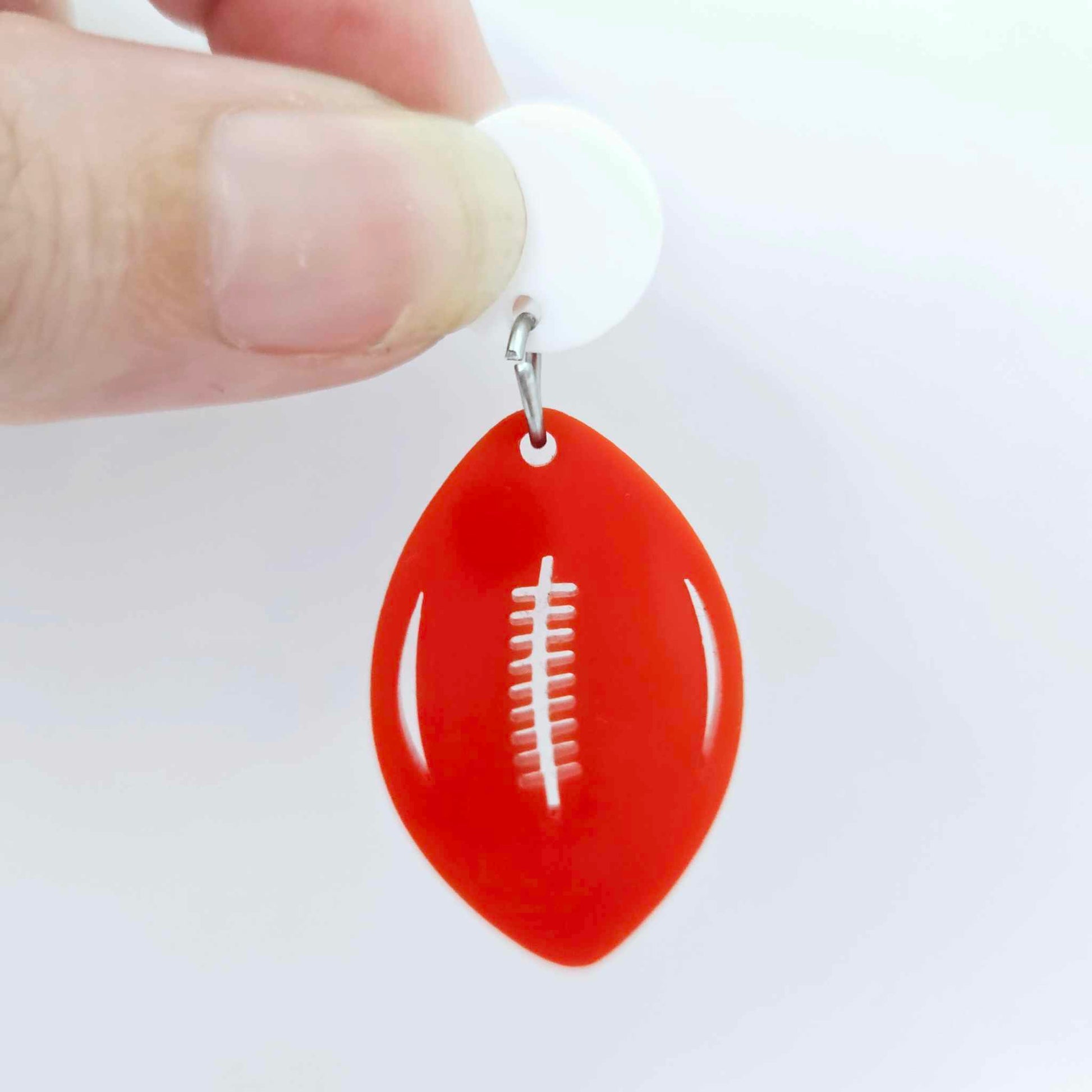 red football NRL AFL sports team DIY earring supplies laser cut acrylic dangles blanks