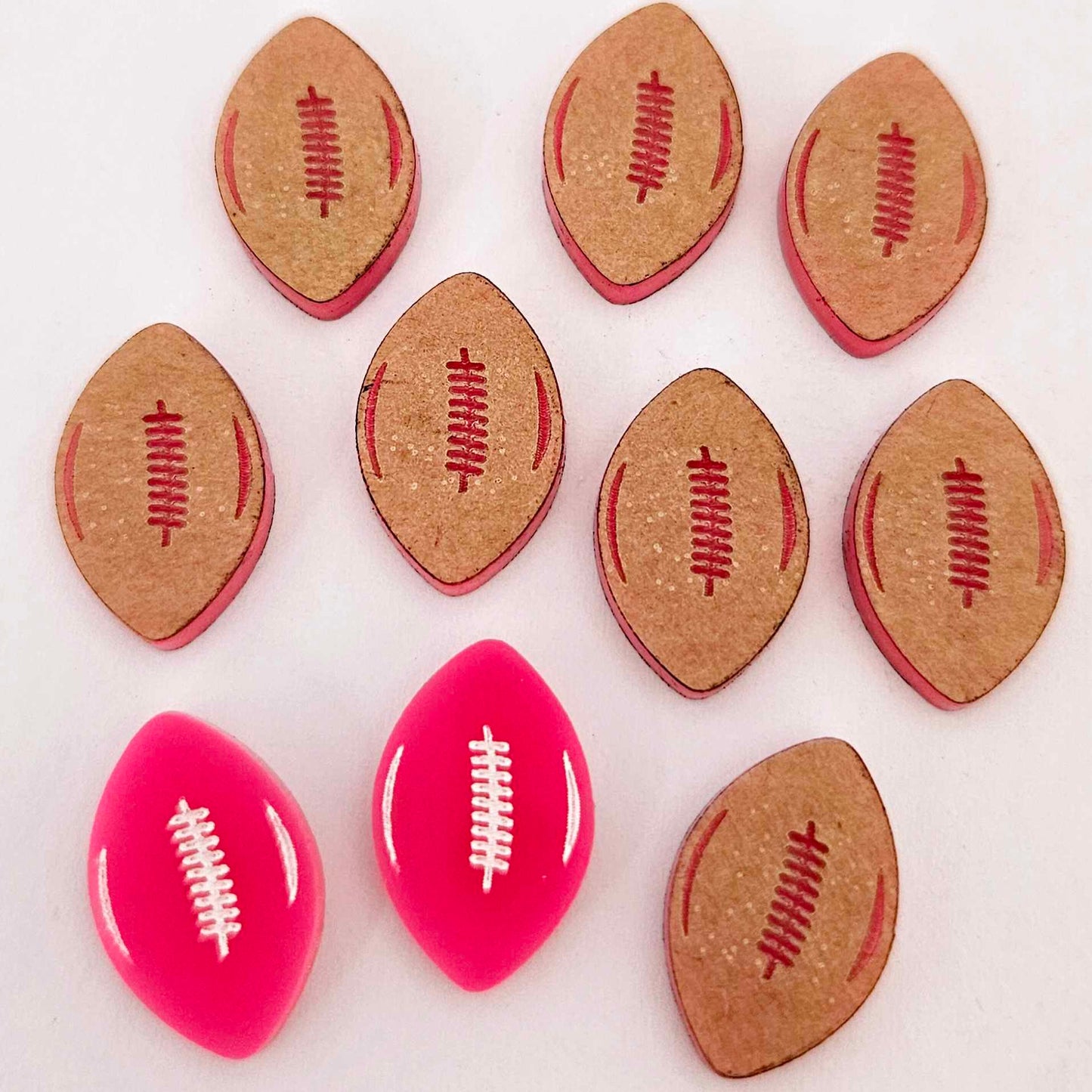 hot pink football NRL AFL sports team DIY earring supplies laser cut acrylic studs blanks