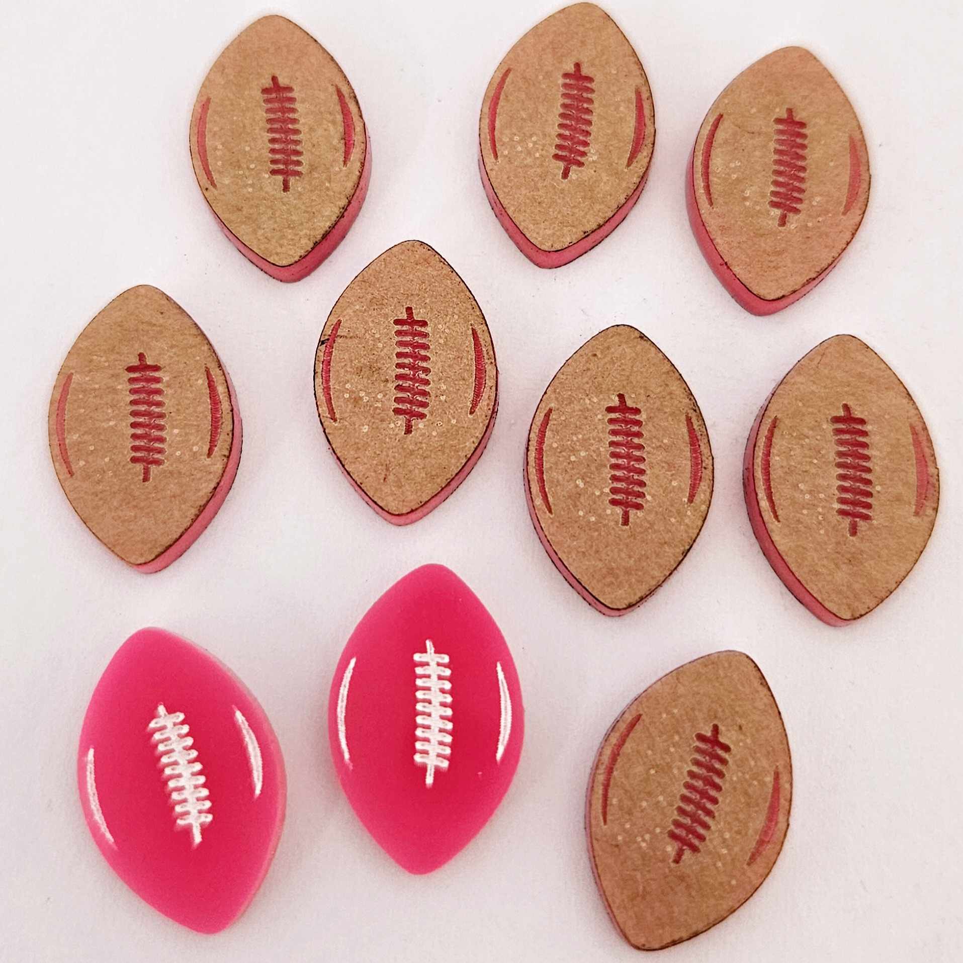 hot pink football NRL AFL sports team DIY earring supplies laser cut acrylic studs blanks