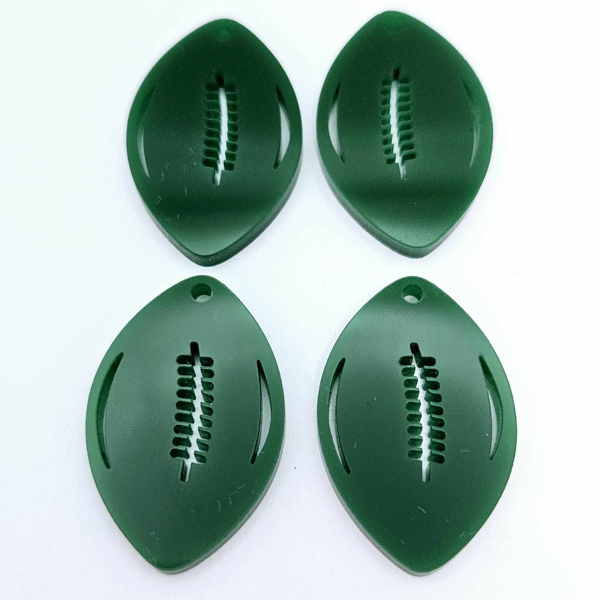 dark green NRL football DIY earring supplies laser cut acrylic dangles blanks sport mum